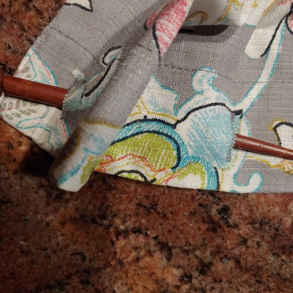 World Market Corinne Gray Floral Cotton Poly Blend Fabric Shower Curtain 70x72" - Picture 7 of 9